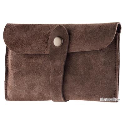 Pochette en cuir et toile cirée, sac de recherche pliable