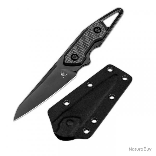 Couteau Kizer Cutlery Groom Lame Acier D2 Manche Fibre de Carbone Etui Kydex KI1060A2