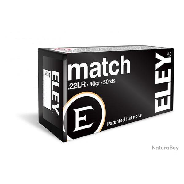 Cartouches ELEY Match 40gr Cal. 22LR - Boite de 50 units