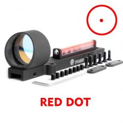 Viseur point rouge fibre optique - Aucune batterie requise - Bande, rail 11mm- Pour fusil.