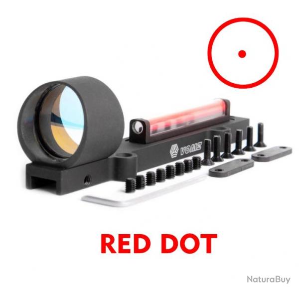 Viseur point rouge fibre optique - Aucune batterie requise - Bande, rail 11mm- Pour fusil.