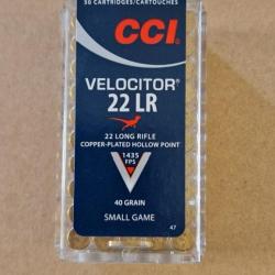 Cartouches CCI Velocitor Small Game 22 LR
