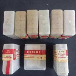 MUNITIONS 8X60RS FN HERSTAL BALLES NEUVES NON RECHARGEES
