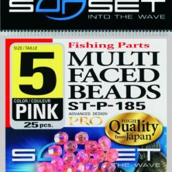 Perles Sunset Muti-Facettes 5mm x25 ROSE