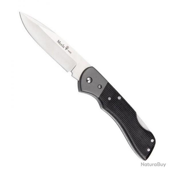 Couteau "BX" lame satine, Manche micarta noir [Muela]