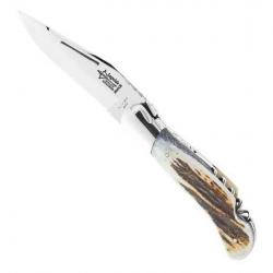 Couteau Laguiole chasse "Grande nature" tire-bouchon cerf 12 cm [Arbalète G. David]