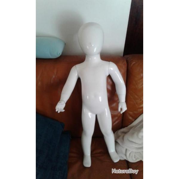 Mannequin enfant tte oeuf glossy blanc