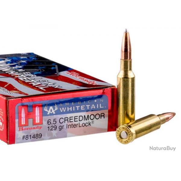 Cartouches HORNADY Calibre 6,5 CREEDMOOR InterLock 129 grs - Boite de 20 units