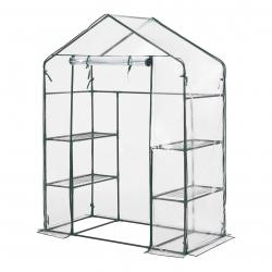 Serre de jardin en acier et PVC avec étagères intégrées 140 x 73 x 195 cm 03_0008250