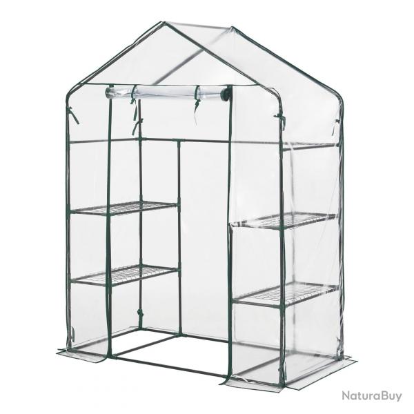 Serre de jardin en acier et PVC avec tagres intgres 140 x 73 x 195 cm 03_0008250