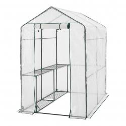 Serre de jardin en acier et polyéthylène avec étagères intégrées 120 x 186 x 190 cm 03_0008255