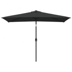 Parasol avec mât en métal 300 x 200 cm noir 02_0008134