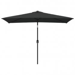 Parasol avec mât en métal 300 x 200 cm noir 02_0008134