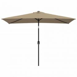 Parasol avec mât en métal 300 x 200 cm taupe 02_0008135
