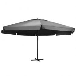 Parasol d'extérieur avec mât en aluminium 600 cm anthracite 02_0008235