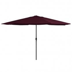 Parasol d'extérieur avec mât en métal 400 cm rouge bordeaux 02_0008266