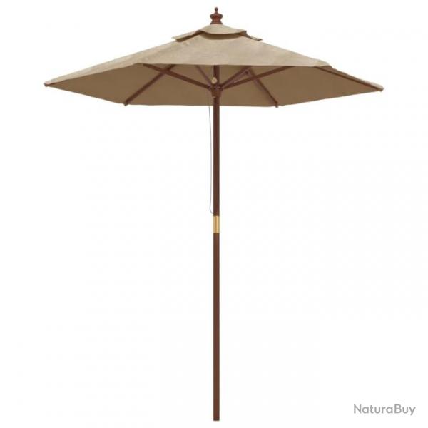 Parasol de jardin avec mt en bois 196 x 231 cm taupe 02_0008357