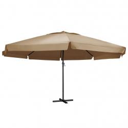Parasol d'extérieur avec mât en aluminium 600 cm taupe 02_0008240