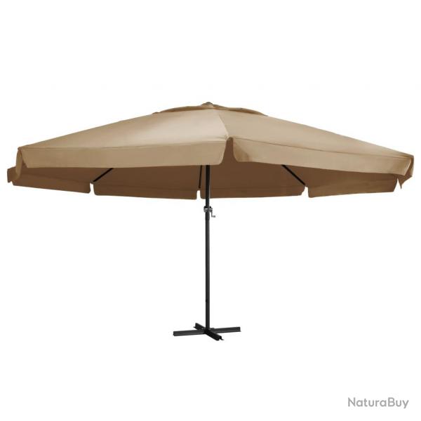 Parasol d'extrieur avec mt en aluminium 600 cm taupe 02_0008240