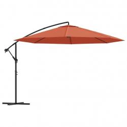 Parasol meuble de jardin en porte-à-fau x avec mât aluminium 350 cm terre cuite 02_0008606