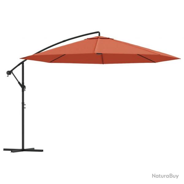 Parasol meuble de jardin en porte--fau x avec mt aluminium 350 cm terre cuite 02_0008606