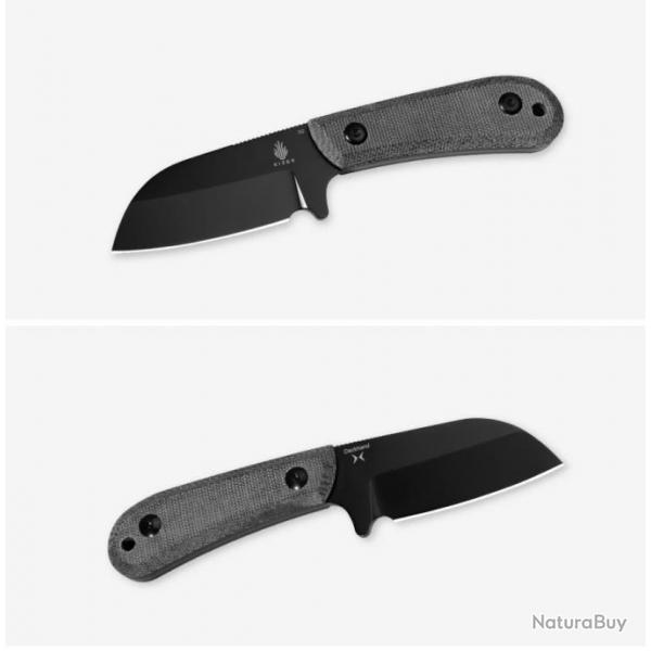 Couteau Kizer Deckhand Blackwash Lame Sheepsfoot Acier D2 Manche Micarta Etui Kydex KI1062A2