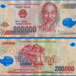 Vietnam 200000 Dong 2018 200 000 Billet en Polymere Asie 200 000