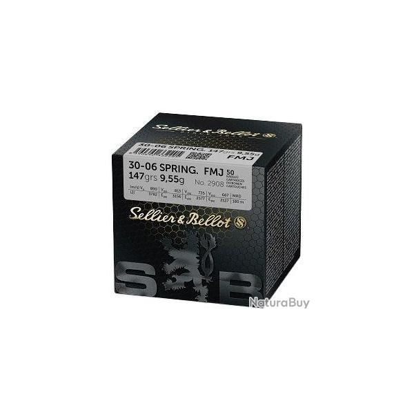 Balles S&B FMJ - Cal. 30-06 Sprg. - 9,55 g / 50