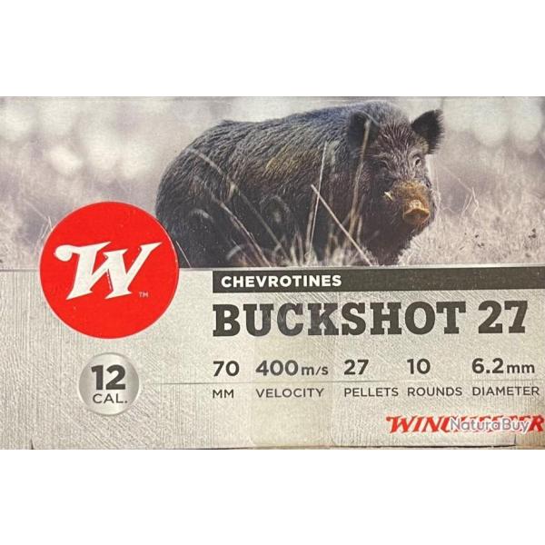 Chevrotines Winchester Buckshot Cal.12/70 38g 27 grains par 10