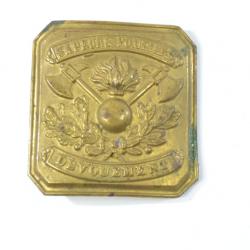 Boucle / plaque de ceinturon Sapeurs Pompiers Dévouement. France 19e Siècle / début 20e Siècle.