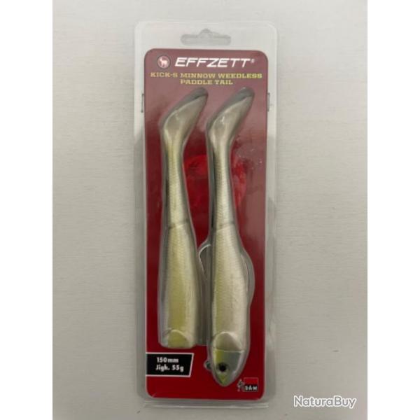 !! LEURRE DAM EFFZETT KICK-S MINNOW WEEDLESS PADDLE TAIL 150mm