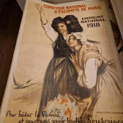 Affiche originale entoilée emprunt 1918