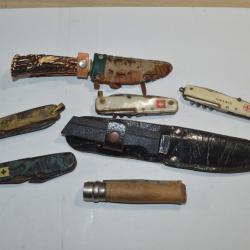 Lot de couteau de poche couteaux suisse Opinel (14)