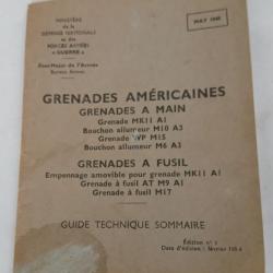 Manuel MAT 1945. Grenades américaines. Edition Février 1956