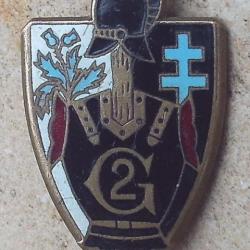 2° Régiment du Génie, émail, dos grenu plat