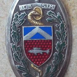 103° Section d'Infirmiers Militaires, émail, dos vaguelé