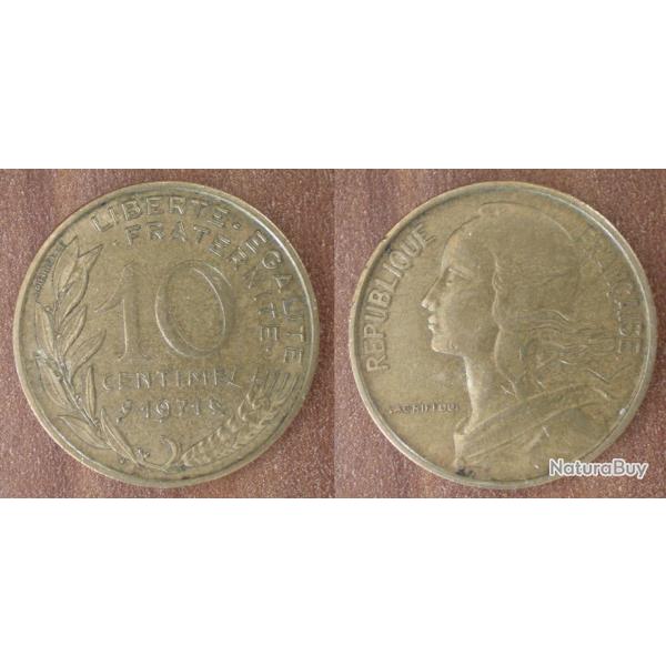 France 10 Centimes 1971 Piece Lagriffoul Franc