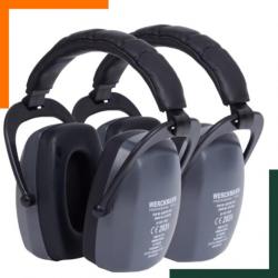 Lot de 2 casques anti-bruit 28db - Pour tirs ou chantiers - CE 2834 - Gris - Livraison gratuite