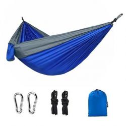 Hamac de Camping Voyage JardinUltra léger Double 270x140 cm capacité 300kg bleu