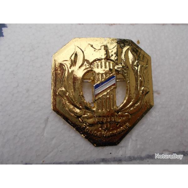 insigne police nationale GMR,dor  l'or fin 24 carats,RARE