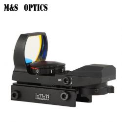 M & S optique 1x22x33 quatre réticules tir holographique optique