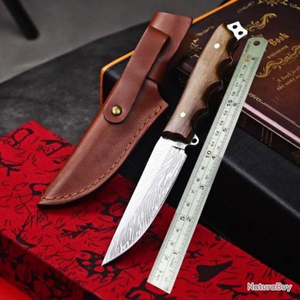 Couteau de chasse japonais 9Cr18MoV en acier