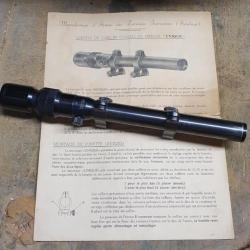 Lunette de tirs  Unique X51 bis pour carabine 22LR   lunette d'origine  ses deux  crochets et notice