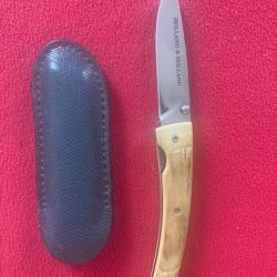 Couteau pliant G Masse  - manche ivoire de mammouth, lame siglée MG et Holland& Holland