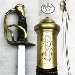 TRES RARE & BEAU SABRE DE CAVALERIE LEGERE FRANCAIS, AVEC MONOGRAMME, XIX, ORIGINAL