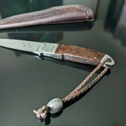 Très rare couteau droit damas inox de FRIEDRICH-SCHNEIDER