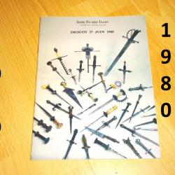 catalogue revue DROUOT 1980 240x180 mm 32 pages ESTIMATIONS stylet dague couteau estramacone epee...