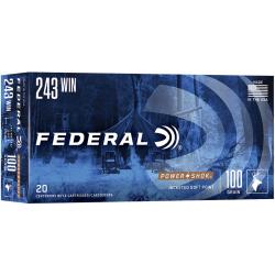 Munitions FEDERAL power shok cal.243win 6.48g 100gr sp par 20