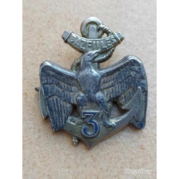 INSIGNE  ARMEE FRANCAISE 3 RIMA REGIMENT INFANTERIE DE MARINE