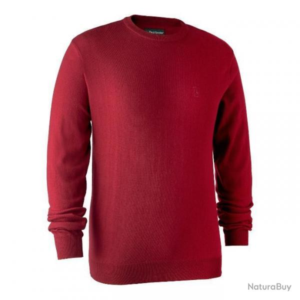 Pull en tricot  col rond Kingston rouge DESTOCKAGE DEERHUNTER